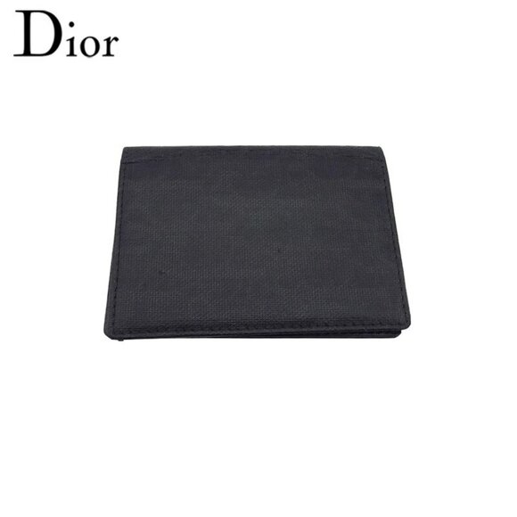 Dior Card Case Oblique (Black x Charcoal) PVC x Leather Authentic Used - Picture 1 of 11